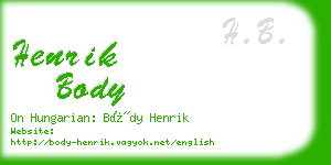 henrik body business card